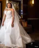 2023 Oct Arabic Aso Ebi Mermaid White Wedding Dress Pearls Beaded Sequined Lace Sexy Bridal Gowns Dresses ZJ202