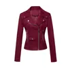 QNPQYX nouvelles vestes en cuir Faux daim femmes court Moto manteau à glissière mode Biker veste automne hiver vêtements d'extérieur Jaqueta De Couro