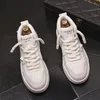 Top Men New White High Lace Up Leather Sports Shoes Big Size 43 Man Vulcanized Sneakers Tenis Trainers Male Casual Boots 729