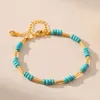 Strand CCGOOD Bracelet Turquoises naturelles pour femmes conception de tuyau en cuivre plaqué or 18 K Bracelets de haute qualité bijoux Pulseras Mujer