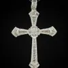 Vintage Big Male Cross Wisiant Naszyjnik 925 SREBRIU SREBRNY 5A CYRIM CZ Party Wedding Cross Cross for Men Luksusowy biżuteria 307D