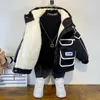 Donsjas voor jongens Warme winterjassen Pluche dikke parka's met capuchon Kinderen Katoenen jassen Kindertrendy top 5 6 7 8 9 10 11 12 jaar oud Bovenkleding 230925