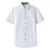 Chemises décontractées pour hommes Mode printemps et été à manches courtes Stand Up Beach Solide Impression 3D Camisa Tops Bouton