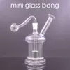 Großhandel Bunte Mini Shisha 10mm weiblicher Pilz Glas Ölbrenner Bong Wasserpfeifen mit Recycler Mini Dab Rig Handbongs