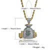 Pendant Necklaces Classic Men's Money Bag Necklace Fashion Cash Coin Hip Hop Charm Bead Jewelry Gift For Men And Women251b