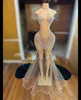 Sexy Strass-Perlen-Abschlussballkleider Illusion Geburtstagsparty-Kleider Durchsichtige Vestidos De Graduacion
