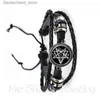 Bracelets de charme Nouveau bracelet de verre pentagramme surnaturel Bracelet gothique gothique satanisme Evil Occulte Pentacle Bijoux Pagan Charme Gift For Friends Q230925