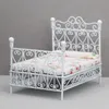 Dolls 1 12 Dollhouse Mini Double Bed Home Bedroom Furniture Toy Gift Living Room Model Beautiful Handmade Iron 230925