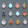 Charms Natural Stone Opal Agate Blue Turquoise Water Drop Shape Pendant Connector For Jewelry Making Necklace Earring Gift Women