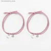 Bransoletę Bracelety 1Pair Braid Magnet Magnes dla kochanków Wisiorka ze stali nierdzewnej Para Bracelets Bracelets Girls Friendship Jewelry Q230925