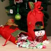 Present Wrap Ourwarm Christmas Cloth Bag Santa Claus Snowman Elk Treat Sack Favor DrawString Pouch återanvändbar Xmas Party Candy Story