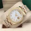 36 mm moda Rose Gold Men Automatyczne mechaniczne jubileuszowe projektant bransoletki damski damski zegarek Diamentowe zegarki zegarki na rękę 20289W
