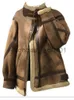 Women's Down Parkas HWL 2023 Winter Sheepskin Faux Fur Suede Leather Jacket Women Lamb Shearling Outwear Long Sleeve Zipper Short Moto Biker Coat J230925