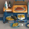 Kitchens Play Food Kids Pizza Shop Kitchen Set Juice Drink Machines Toy Toys Playset Pretend Shopping Cash Register For Children 230925