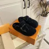 Designer Shoes PASEO FLAT COMFORT Sandals MULE Fur Slipper Furry Slides Leather Sole Open Toe Slide Flat Slipper Platform Wool Shoe