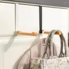 Krokar över dörrhandduken hem badrum arrangör rack klädrock hatt stål hänger hållare kök tillbehör