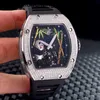 Milles Orologio Automatico SuperClone KV Factory Uomo Nero Grigio Panda IcedFibra di carbonio zaffiro Spedito da FedexM1DMC0EE