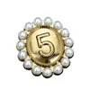 NO5 Perlen-DIY-Nähknopf, ovales Metall, NO5-Knöpfe für Hemd, Pullover, Mantel