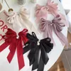 Hair Clips Fashion Solid Color Large Bow Hairpins Korean Sweet Girls Daily Wear Silk Fabric Clip Barrettes Accessories Gifts