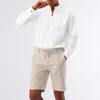 Casual herenoverhemden voor heren T-shirt Normaal Effen patroon Vakantie Klassiek Dagelijks Henley-kraag Lange mouw Betaalbaar merk