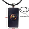 Mortal Kombat sous verre Cabochon pendentif collier Rectangle mode collier pour femme Vintage déclaration 1219j