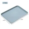 Tea Trays Household Plastic Flat Tray Square Anti-slip Cup Bathroom Soap Coffee Fruit Cutlery Holder Kitchen