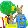 Dockor Forest Family Playground 1 12 Brown Bear Rabbit Panda Dollhouse Miniature Scen Slide Seesaw Swing Doll House Girl Toy Gift 230925