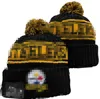 Pittsburgh Fashion- Gorro de malha para equipes esportivas, beisebol, futebol, basquete, gorros, mulheres, homens, pom, moda inverno, bonés esportivos, chapéus de malha