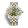 Högkvalitativ mode Sapphire 31mm Womens Watches Ladies Dress Rostless Steel Armband Watch With Date Diamond Ring Automatisk MEC213K