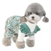 Hundkläder sommar husdjur jumpsuit små hundar kläder valp hanbok sydkorea blommor skjorta overalls schnauzer maltese teddy outfit