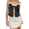 Tanques femininos Mulheres Y2K Verão Top Spaghetti Strap Tank Crop Tops Lace Cami Malha Sheer Slim Fitted Camisa Camisole