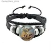 Bedelarmbanden Amulet symbool armband Aartsengel St.Michael Protect Me Saint Shield Glass Time Gem Russische Orhodox zwart geweven armbanden voor mannen Q230925