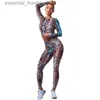 Kvinnors spårningsdräkter 2023 Snake Skin One Shoulder Belly Sport Bh Women Yoga Set Gym High midje Cross Yoga Pant Fitness Leggings träning Activesuit L230925