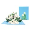 Biglietto di auguri di guarigione 3D con fiori decorativi, cartoline di auguri per la festa della mamma, anniversario di matrimonio, compleanno