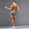 Kvinnors spårningsdräkter 2023 Snake Skin One Shoulder Belly Sport Bh Women Yoga Set Gym High midje Cross Yoga Pant Fitness Leggings träning Activesuit L230925