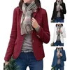 Damenjacken, Damen-Winterjacke, dicker Revers-Langarmmantel, formeller Business-Stil mit Taschen, einreihige Strickjacke