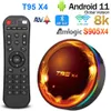 T95 X4 Smart TV Box Android 11 Amlogic S905x4 4GB 32GB/64GB 2.4G/5G WIFI BT4.0 4K T95X4 SET TOP BOX AV1/VP9 مدعوم