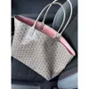 Dog Tooth 2023 New Women's Double Sided Tote Y Letter Printing Large Capacity One Shoulder Handheld Mommy Bag00