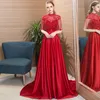 Pearls Tassels Cape Mother of the Bride Dresses Mermaid Satinado High Satin Formal Prom Vestido Vestido de la noche Splits Vestido de invitado de la boda del tren de barrido 403