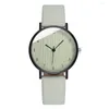 Wristwatches Elegant And Stylish Round Girl Watch Women's Casual Quartz Leather Band Strap Analog Wrist Zegarki Damskie