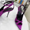 23ss Designers Heels Sandals Women wedding Shoes Factory Shoe Spring Fashion brand Purple Satin Shallow Mouth Pointed Luxury Ultra womens High Heel