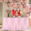 Spódnica stołowa spódnica z LED z LED Lights 6 -stopową tkaninę na baby shower ślubny bar urodzinowy stół domowy halloween dekoracje 230925