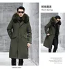 Long Real Fur Jackets Winter Coat Men Heavyweight Hooded Parka Jacket Thickend Warm Outerwear Tops Army Green Plus Size