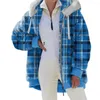 Женские куртки, плюшевый теплый кардиган с градиентным капюшоном и завязками, осень-зима 2023, свободное пальто на молнии с принтом и окрашенной тканью для женщин