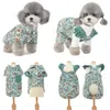 Hondenkleding Zomer Pet Jumpsuit Kleine honden Kleding Puppy Hanbok Zuid-Korea Bloemenshirt Overalls Schnauzer Maltese Teddy Outfit