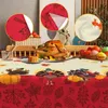 Bordduk Thanksgiving Turkiet Rektangel Trabbelduk Holiday Party Decorations Waterproof Fabric Kitchen Decor