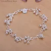 Braccialetti con ciondoli Bellissimi braccialetti in argento sterling 925 piacevoli per le donne da sposa Bracciale a catena con perline con ciondoli Moda splendidi gioielli all'ingrosso Q230925