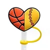 Bouchon de paille en silicone, dessin animé, bouchon anti-poussière en pvc, chaussure de basket-ball, pailles de sport, pointe de décoration, breloques, vente en gros