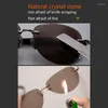 Sunglasses Pilot Natural Crystal Stone Lens Man Rimless Glass Sun Glasses Woman Vintage Anti Scratch Brand Design Top Quality