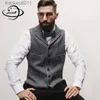 Men's Vests S-4xl Mens Suits Vests Winter Male Vusiness Blazer Waistcoats For Wedding Single-Breasted Button Solid V-Neck Top Clothes C98 L230925